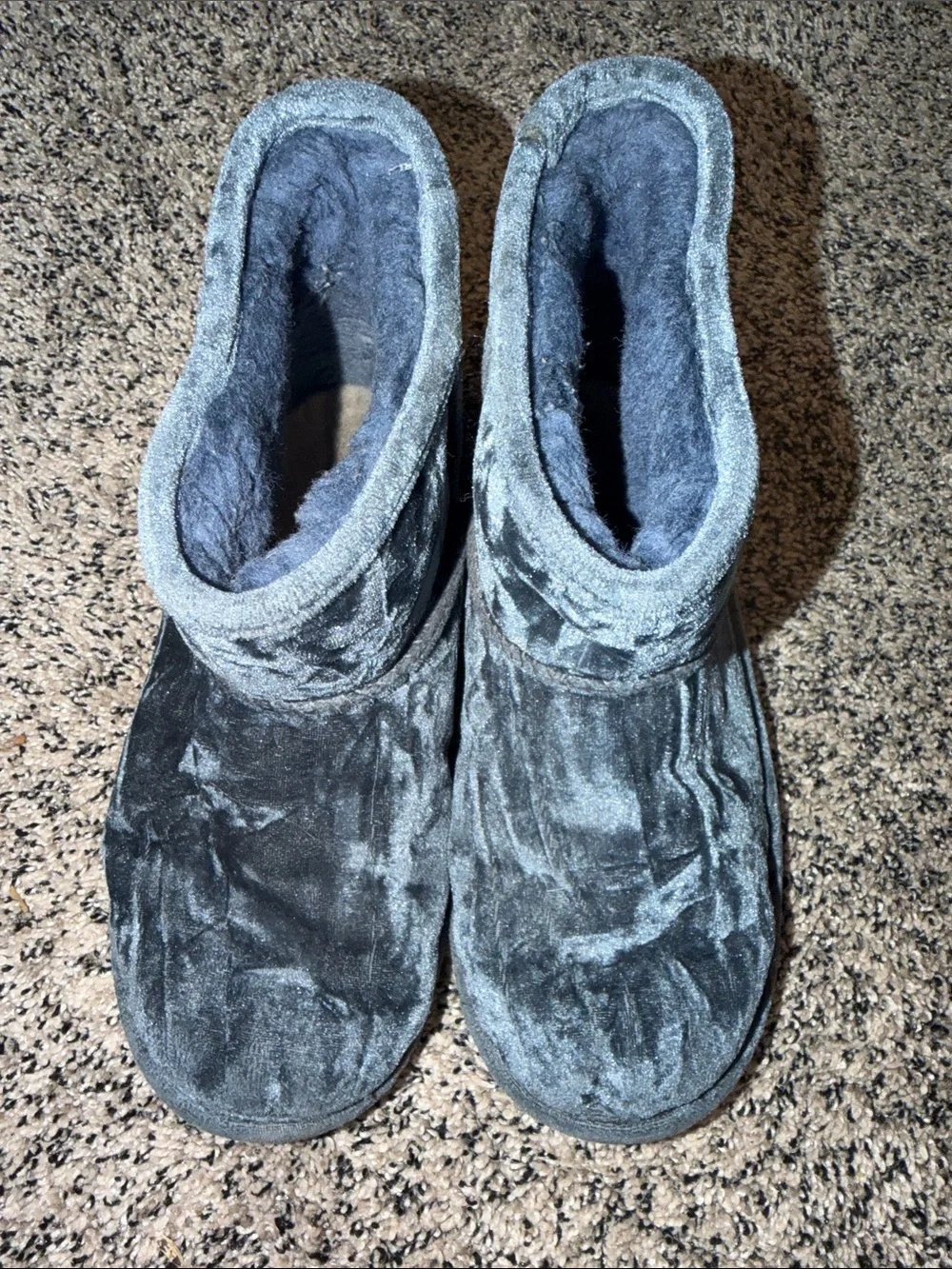 UGG Classic Mini II Velvet Fashion Winter Boots Ocean Blue Women's Size 6
